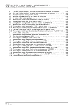 Audi A7 type 4G 2010-2018 heating air conditioning system repair manual eBook