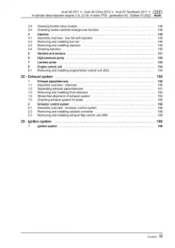 Audi A7 type 4G 2010-2018 petrol engines 190-252 hp repair workshop manual eBook