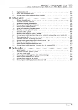 Audi A7 type 4G 2010-2018 petrol engines 420-605 hp repair workshop manual eBook