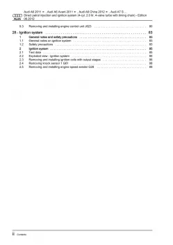 Audi A7 4G 2010-2018 direct injection ignition system 2.0l repair manual eBook