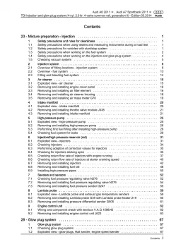 Audi A7 4G 2010-2018 diesel injection glow plug system 2.0l repair manual eBook