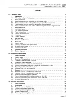 Audi A7 type 4K from 2018 brake systems repair workshop manual eBook pdf