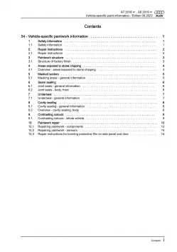 Audi A7 type 4K from 2018 paint information repair workshop manual eBook