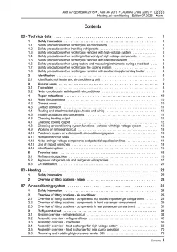 Audi A7 type 4K from 2018 heating air conditioning system repair manual eBook