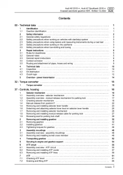 Audi A7 4K from 2018 8 speed automatic gearbox 0D5 repair workshop manual eBook