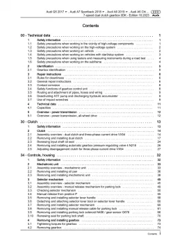 Audi A7 type 4K from 2018 7 speed dual clutch gearbox 0FK repair manual eBook