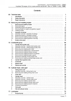 Audi A7 type 4K from 2018 diesel engines 3.0l 211-286 hp repair manual eBook 