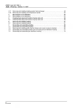 Audi A8 type 4D 1994-2002 heating system repair workshop manual eBook