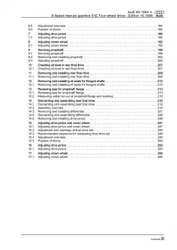 Audi A8 4D 1994-2002 6 speed manual gearbox 01E awd repair workshop manual eBook