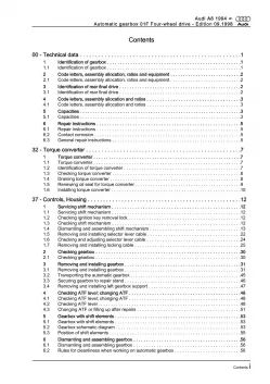 Audi A8 4D 1994-2002 4 speed automatic gearbox 01F repair workshop manual eBook