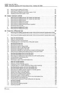 Audi A8 4D 1994-2002 4 speed automatic gearbox 01F repair workshop manual eBook