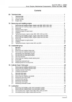 Audi A8 S8 4D 1994-2002 petrol engine mechanics 230-299 hp repair manual eBook