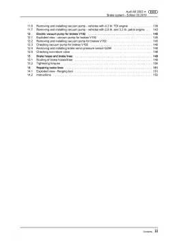 Audi A8 type 4E 2002-2010 brake systems repair workshop manual eBook guide pdf