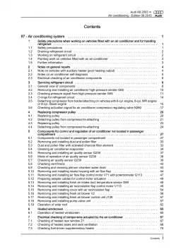 Audi A8 type 4E 2002-2010 air conditioning system repair workshop manual eBook