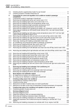 Audi A8 type 4E 2002-2010 air conditioning system repair workshop manual eBook