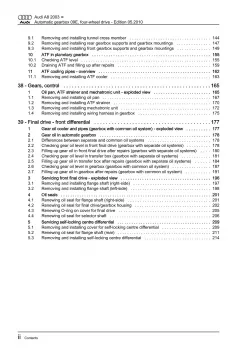 Audi A8 4E 2002-2010 6 speed automatic gearbox 09E repair workshop manual eBook