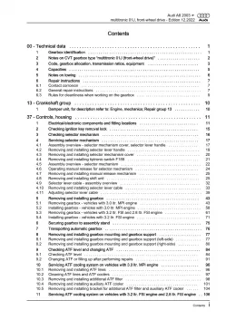 Audi A8 type 4E 2002-2010 multitronic gearbox 01J repair workshop manual eBook