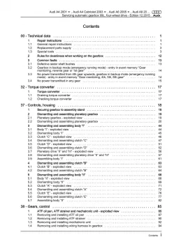 Audi A8 4E 2002-2010 servicing 6 speed automatic gearbox 09L repair manual eBook