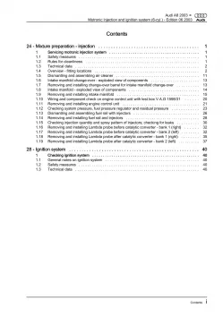 Audi A8 4E (02-10) motronic injection ignition system 3.0l repair manual eBook