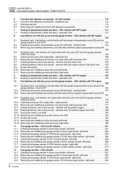 Audi A8 type 4E 2002-2010 fuel supply system petrol engines repair manual eBook