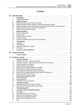 Audi A8 4H 2010-2017 8 speed automatic gearbox 0BK repair workshop manual eBook