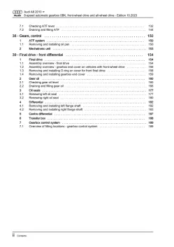 Audi A8 4H 2010-2017 8 speed automatic gearbox 0BK repair workshop manual eBook