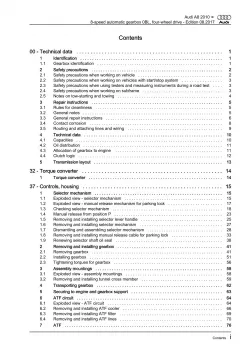 Audi A8 4H 2010-2017 8 speed automatic gearbox 0BL repair workshop manual eBook