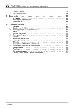 Audi A8 4H 2010-2017 8 speed automatic gearbox 0BL repair workshop manual eBook