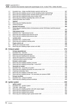 Audi A8 4H 2010-2017 petrol engines 3.0l 290-333 hp repair workshop manual eBook