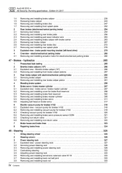 Audi A8 4H 2010-2017 security running gear steering brake repair manual eBook