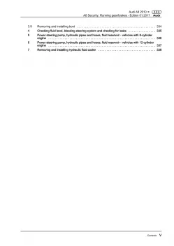 Audi A8 4H 2010-2017 security running gear steering brake repair manual eBook