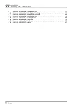 Audi A8 type 4H 2010-2017 security body repairs workshop manual eBook