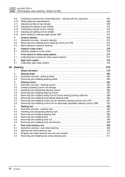 Audi A8 4N 2017-2021 running gear axles steering repair workshop manual eBook