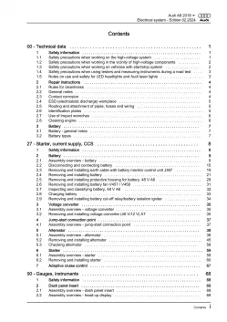 Audi A8 type 4N 2017-2021 electrical system repair workshop manual eBook