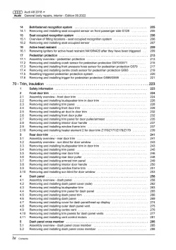 Audi A8 4N 2017-2021 general body repairs interior guide workshop manual eBook