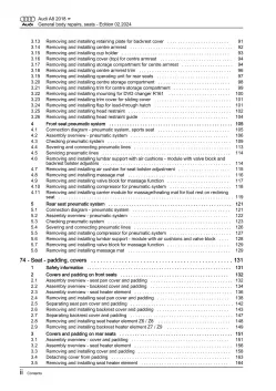 Audi A8 type 4N 2017-2021 general body repairs seats guide workshop manual eBook
