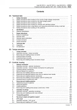 Audi A8 type 4N 2017-2021 8 speed automatic gearbox 0DY 0D7 repair manual eBook