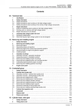 Audi A8 type 4N 2017-2021 petrol engines 340-462 hp repair workshop manual eBook