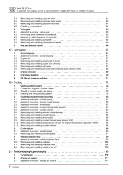 Audi A8 4N 2017-2021 diesel engines 3.0l 249 hp repair workshop manual eBook