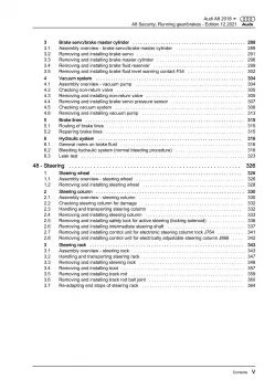 Audi A8 4N 2017-2021 security running gear steering brake repair manual eBook