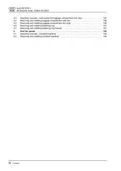 Audi A8 type 4N 2017-2021 security body repairs workshop manual eBook