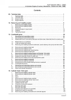 Audi Cabrio type 8G 1991-2000 petrol engine mechanics 125 hp repair manual eBook