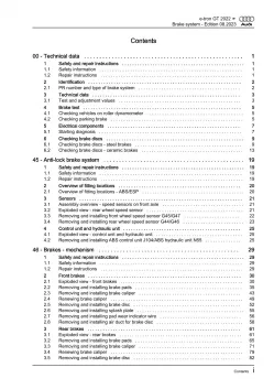 Audi e-tron GT type F8 from 2020 brake systems repair workshop manual eBook