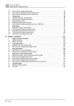 Audi e-tron GT type F8 from 2020 brake systems repair workshop manual eBook