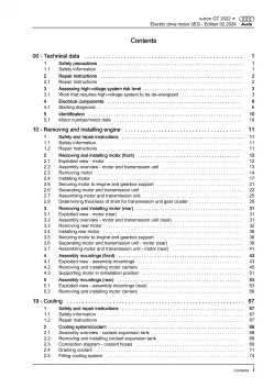 Audi e-tron GT type F8 from 2020 electric drive 0EG repair workshop manual eBook