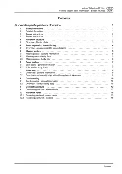 Audi Q8 e-tron type GE 2018-2022 paint information repair workshop manual eBook