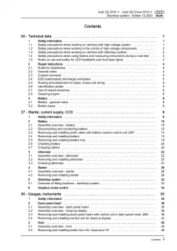 Audi Q2 type GA from 2016 electrical system repair workshop manual eBook