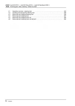 Audi Q3 F3 from 2018 running gear axles steering repair workshop manual eBook