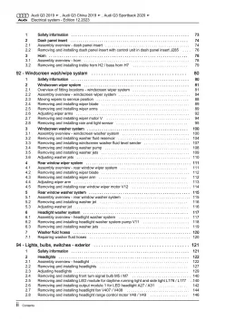 Audi Q3 type F3 from 2018 electrical system repair workshop manual eBook pdf