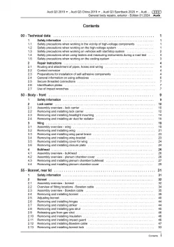 Audi Q3 F3 from 2018 general body repairs exterior guide workshop manual eBook